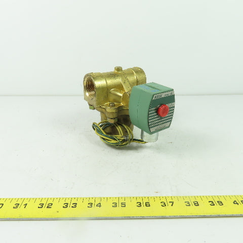 Asco 8222G4 Red Hat II 2-Way Steam Solenoid Brass Valve 1" NPT 120V 5-125PSI
