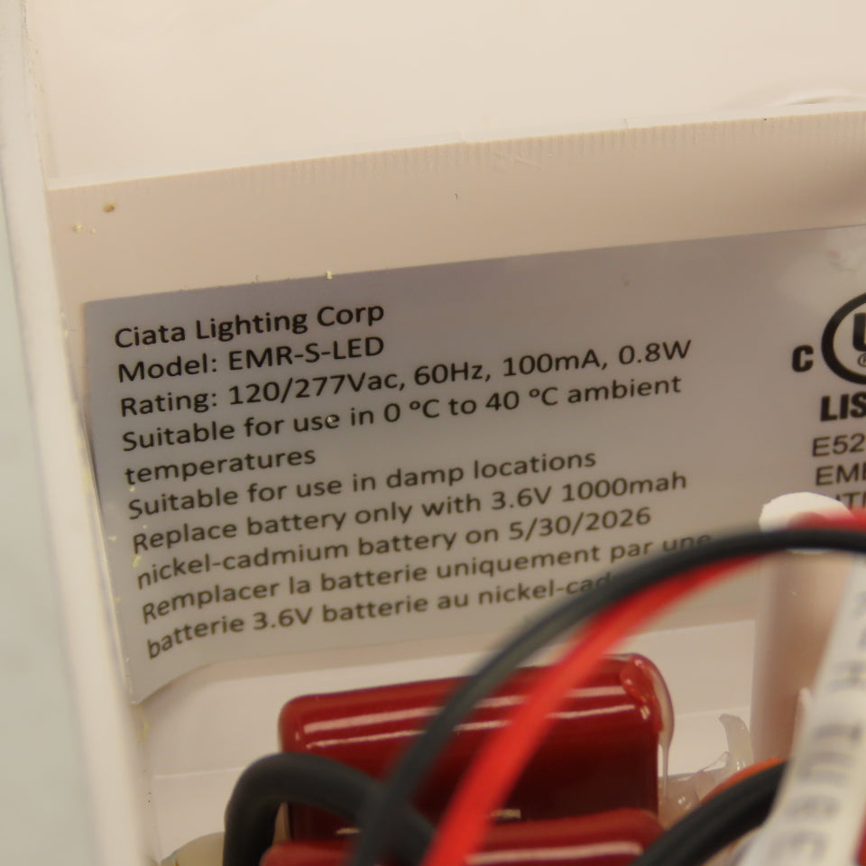 Ciata Lighting EMR-S-LED LED Emergency Light W/ Backup 120/277V (White Housing)