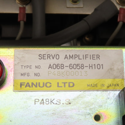 Fanuc A06B-6058-H101 Servo Amplifier W/ A16B-1100-0300/02A