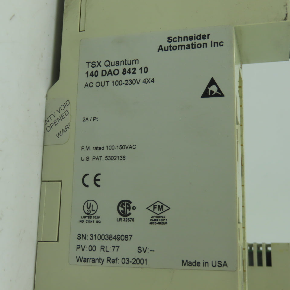 Schneider Automation 140 DAO 842 10 TSX Quantum AC Output Module 100-230V Lot/2