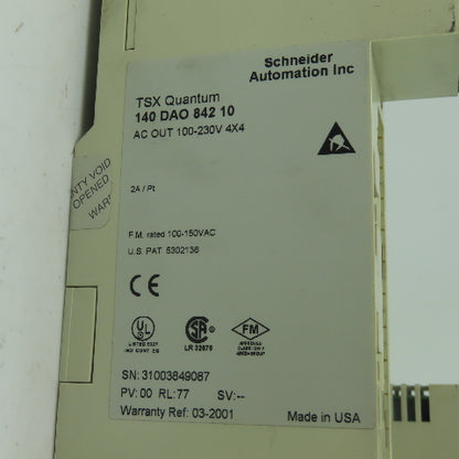 Schneider Automation 140 DAO 842 10 TSX Quantum AC Output Module 100-230V Lot/2