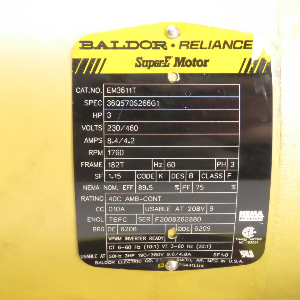 Bell & Gossett P42263 3HP End Suction Centrifugal Pump 230/460V 1760RPM 2" Ports