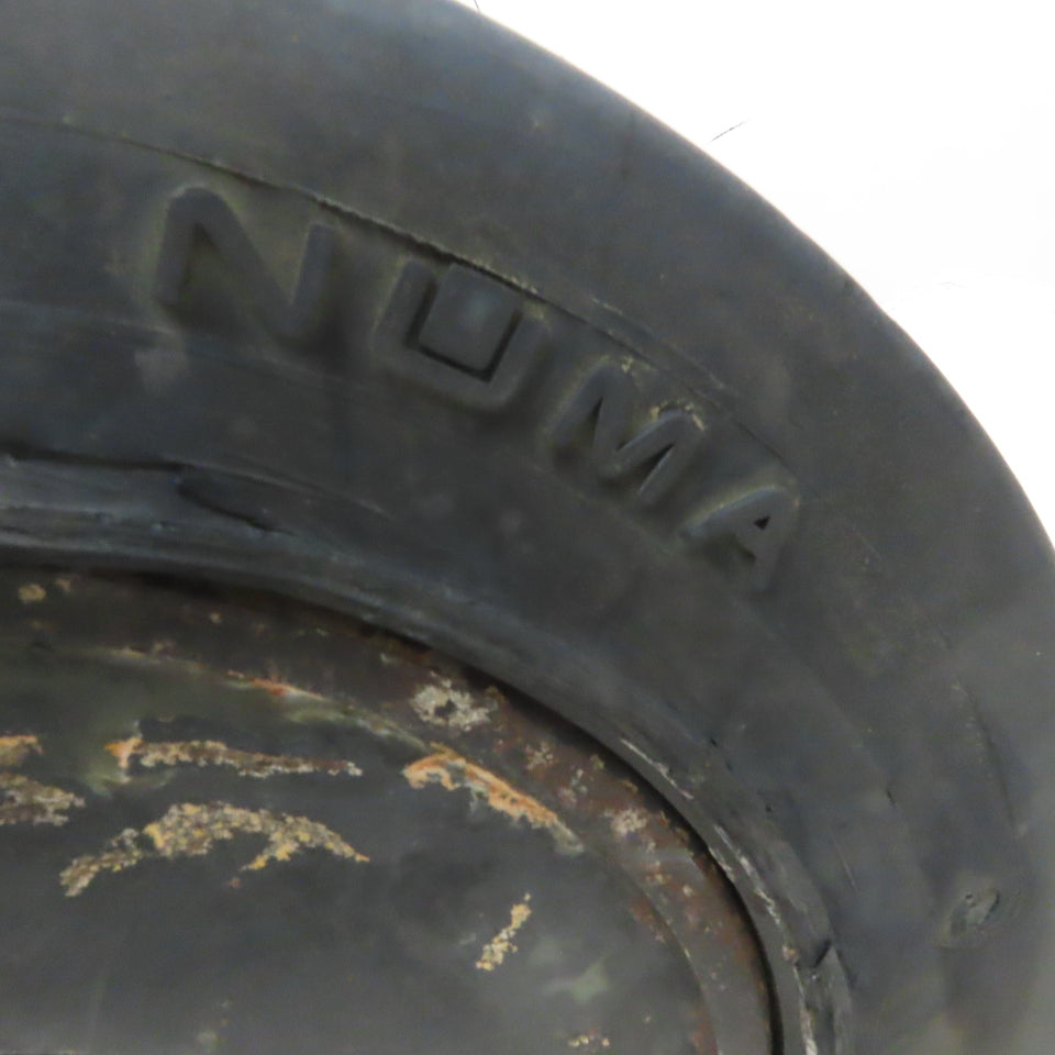 16x6x10-1/2" Hard Rubber Forklift Tire Smooth Tread Spindle Bearing Center Rim
