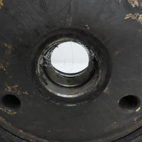 16x6x10-1/2" Hard Rubber Forklift Tire Smooth Tread Spindle Bearing Center Rim