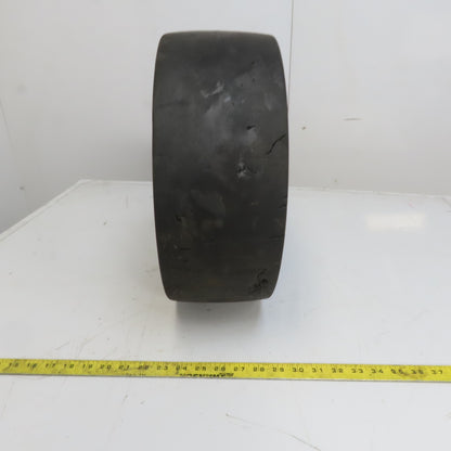 16x6x10-1/2" Hard Rubber Forklift Tire Smooth Tread Spindle Bearing Center Rim