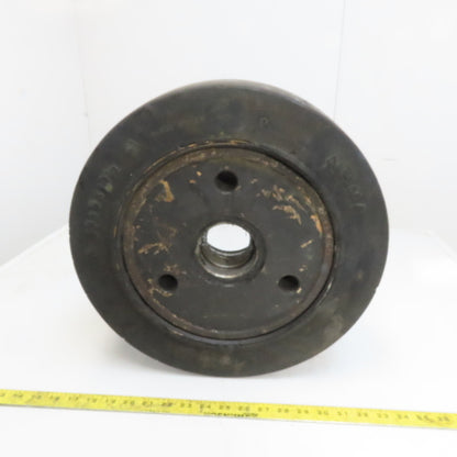 16x6x10-1/2" Hard Rubber Forklift Tire Smooth Tread Spindle Bearing Center Rim