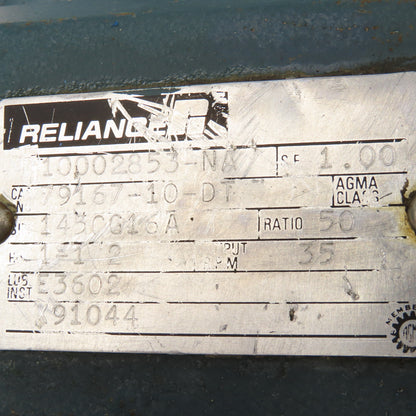 Reliance 79167-10-DT 50:1 Ratio 145CG16A Right Angle Gear Reducer
