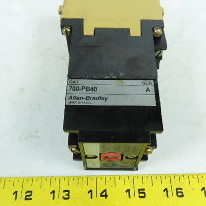 Allen Bradley 700-P400A1 700-PB40 600V AC Relay W/ Direct Drive Relay 120V Coil