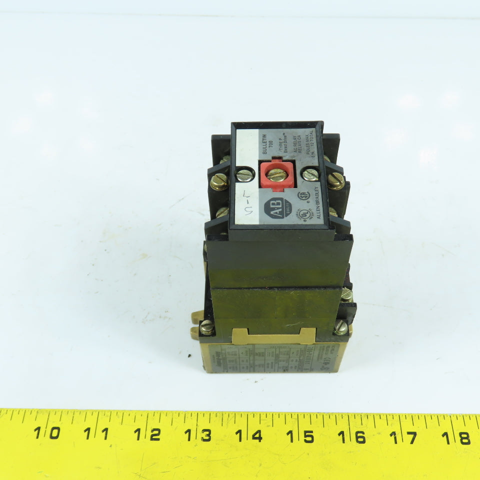 Allen Bradley 700-P400A1 700-PB40 600V AC Relay W/ Direct Drive Relay 120V Coil