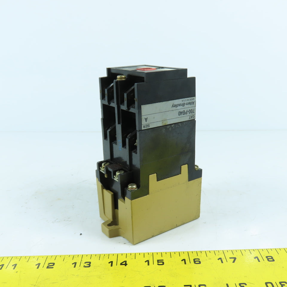 Allen Bradley 700-P400A1 700-PB40 600V AC Relay W/ Direct Drive Relay 120V Coil