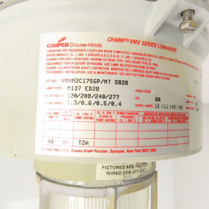 Cooper Crouse Hinds VMVM2C175GP/MT Champ Haz Location Luminaire 175W 120-277V