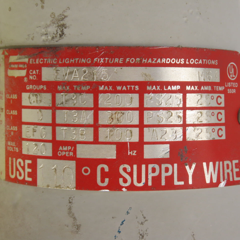 Crouse Hinds EVA215 Champ Hazardous Location Luminaire 300W 120V Max