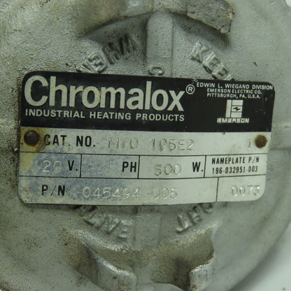Chromalox MTO 105E2 Screw Plug Immersion Heater 120V 1Ph