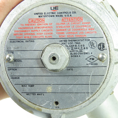 UE United Electric E121 13273 Temperature Switch 480VAC 25°-325°F