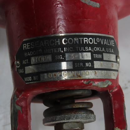 Badger Meter 1002GCNHCDV0PBLNHC Flanged Precision Control Valve Atop Sig. 3-15