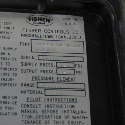 Fisher Controls 5453-11D-332-12F-G30-W160-W261 Differential Pressure Transmitter