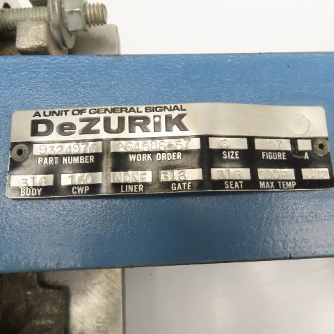 DeZurik 9324976 6" Gate Valve Solenoid Operated Actuator 150CWP 120V 50/60Hz