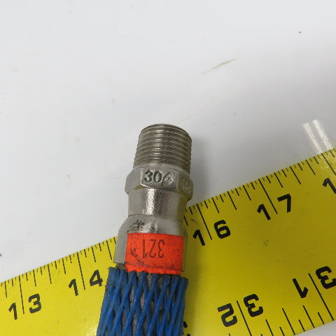 Hose Master 18" Flexible 304 Braided Stainless Steel 1/2" Hose Assembly 1/2" NPT