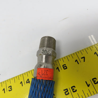 Hose Master 18" Flexible 304 Braided Stainless Steel 1/2" Hose Assembly 1/2" NPT