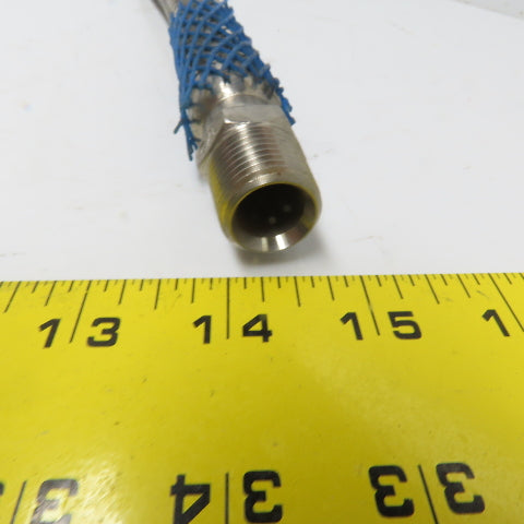 Hose Master 18" Flexible 304 Braided Stainless Steel 1/2" Hose Assembly 1/2" NPT
