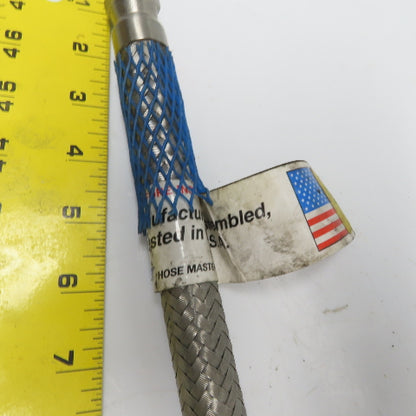 Hose Master 18" Flexible 304 Braided Stainless Steel 1/2" Hose Assembly 1/2" NPT