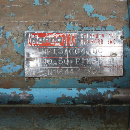 Hanna MF13ACC4.00 Double Acting Air Cylinder 4" Bore 40.5" Stroke 1" Rod