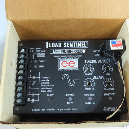 Ebbert Engineering 2100-40U Load Sentinel Motor Load Monitor Controller 120V NEW