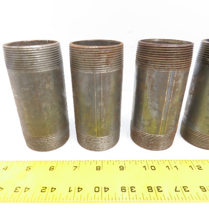 2" NPT 5" Long Malleable Iron Black Pipe Nipple Schedule 40 Welded Lot of 7