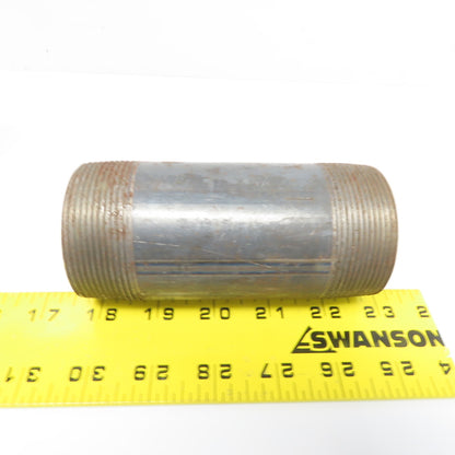 2" NPT 5" Long Malleable Iron Black Pipe Nipple Schedule 40 Welded Lot of 7