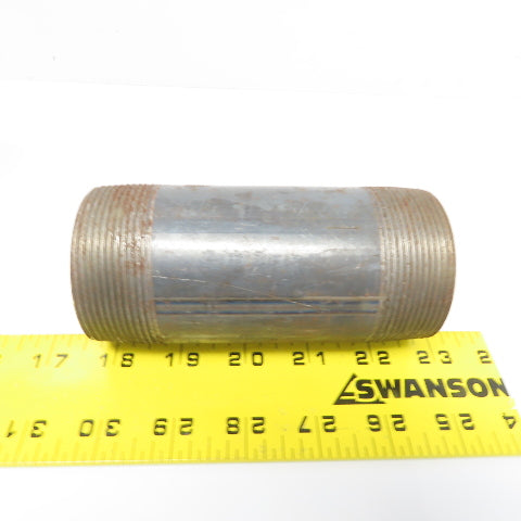 2" NPT 5" Long Malleable Iron Black Pipe Nipple Schedule 40 Welded Lot of 7