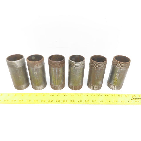 2" NPT 5" Long Malleable Iron Black Pipe Nipple Schedule 40 Welded Lot of 7