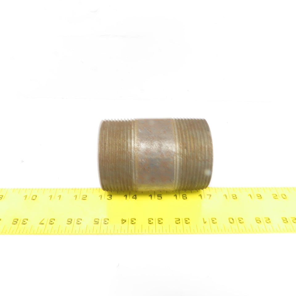 2-1/2" NPT 4" Long Malleable Iron Black Pipe Nipple Schedule 40 Lot of 9