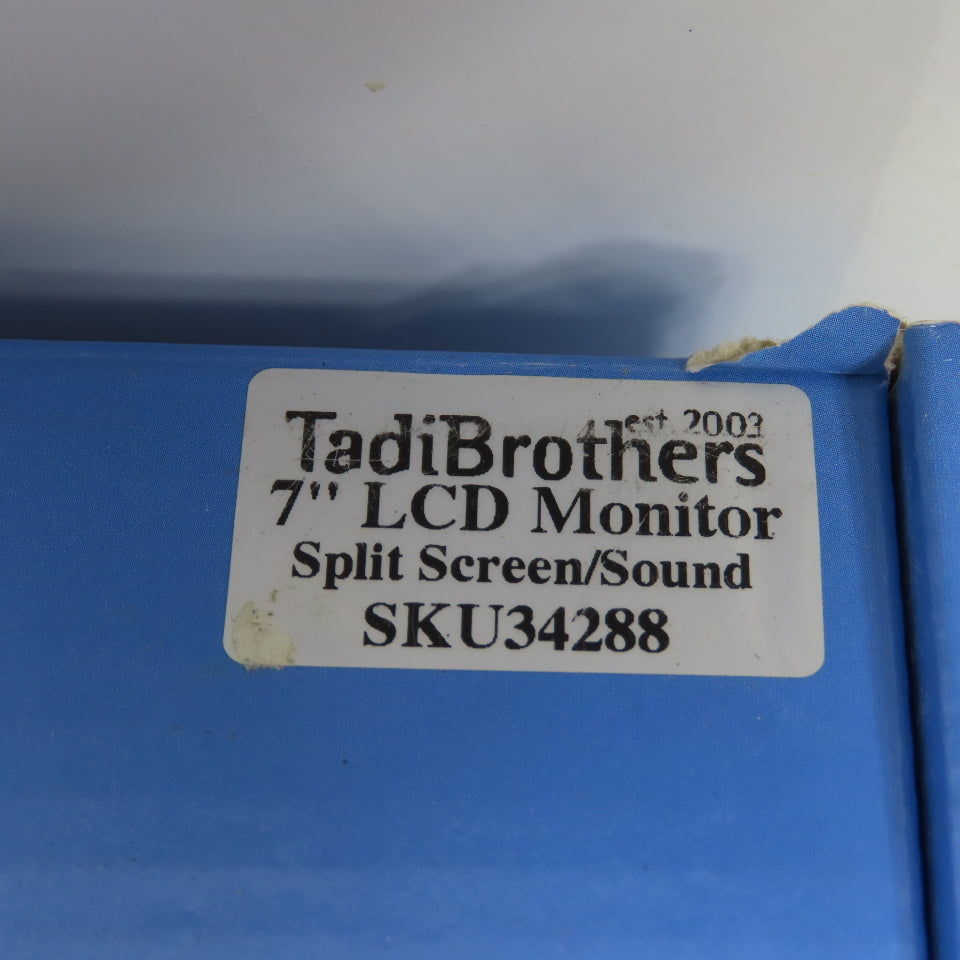 Tadi Brothers SKU34288 PAL/NTSC 7" LCD Rear View TFT Monitor W/ Transmitters NEW