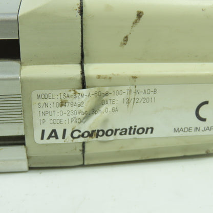 IAI Corperation ISA-SZM-A-60-8-100-T1-N-AQ-B Linear Intelligent Actuator 230VAC