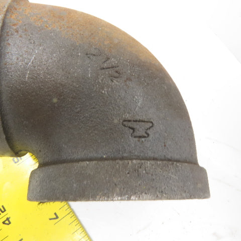 Anvil 2-1/2" NPT 90° Elbow Malleable Iron Black Pipe Fitting USA Lot of 2