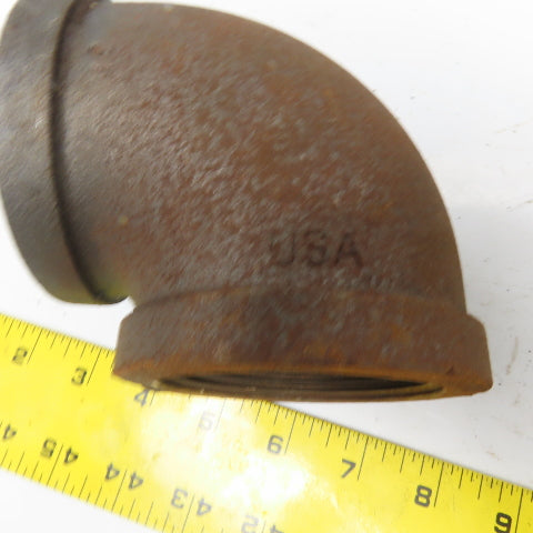 Anvil 2-1/2" NPT 90° Elbow Malleable Iron Black Pipe Fitting USA Lot of 2