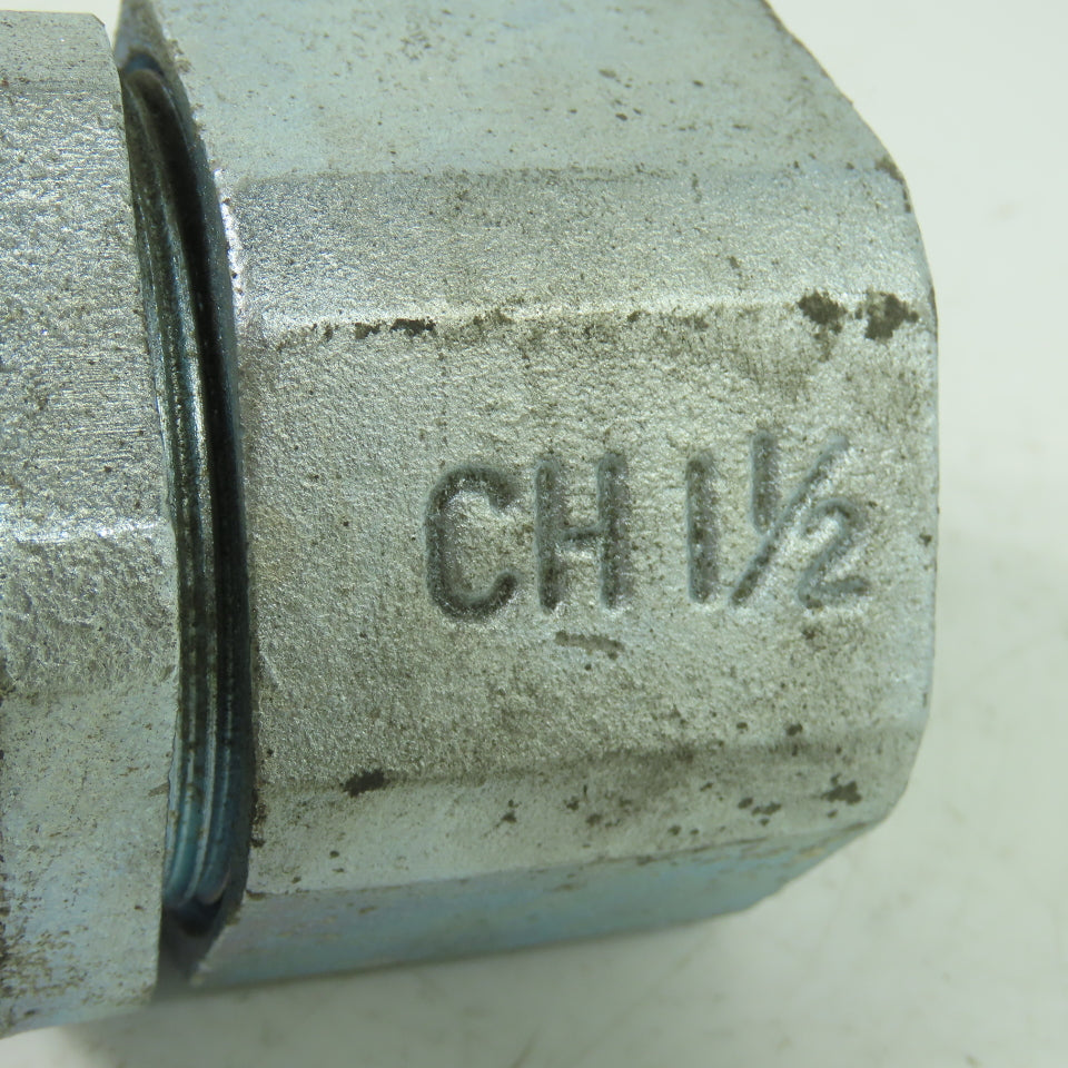 CH 1-1/2" 3-Piece Malleable Iron Conduit Coupling Lot Of 2