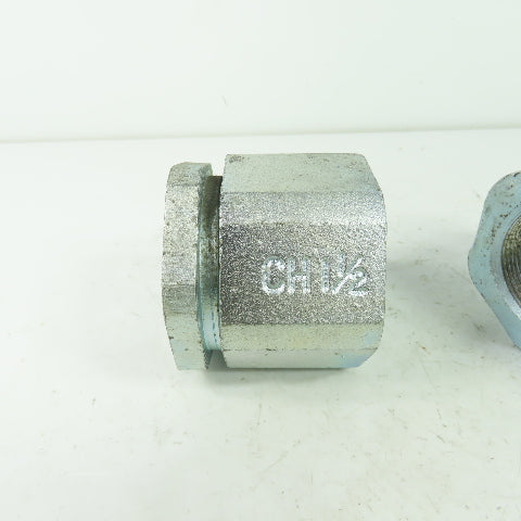 CH 1-1/2" 3-Piece Malleable Iron Conduit Coupling Lot Of 2