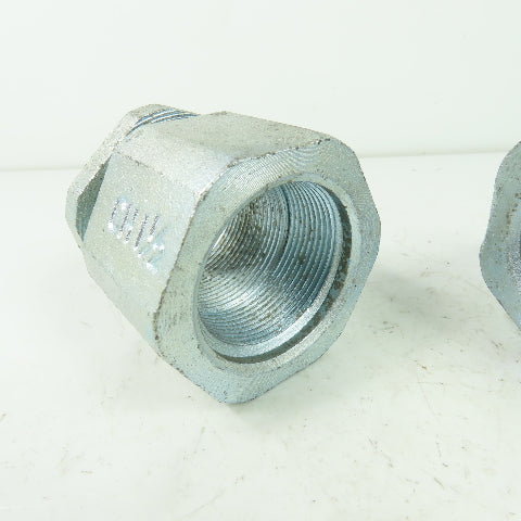 CH 1-1/2" 3-Piece Malleable Iron Conduit Coupling Lot Of 2