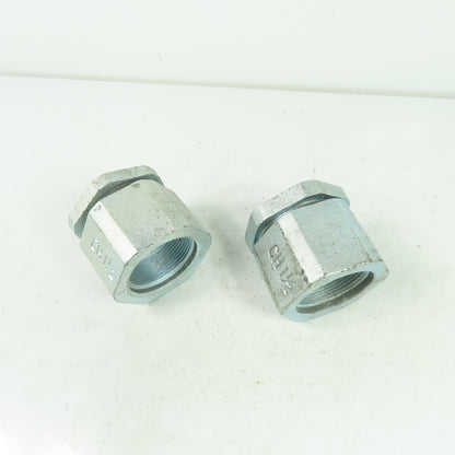 CH 1-1/2" 3-Piece Malleable Iron Conduit Coupling Lot Of 2