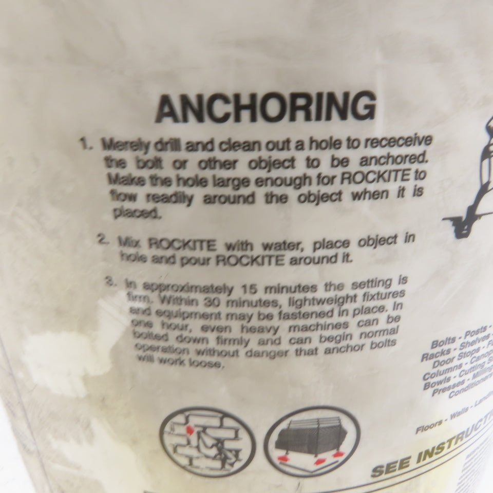 Rockite 10051 Expansion Cement Patch/Anchoring 50 Lb, Pail 1 Hr Full Cure Time