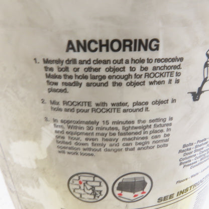 Rockite 10051 Expansion Cement Patch/Anchoring 50 Lb, Pail 1 Hr Full Cure Time