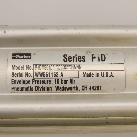 Parker P1DYS040M0E3350SHNNN Double Acting Air Cylinder 40mm Bore 350mm Stroke