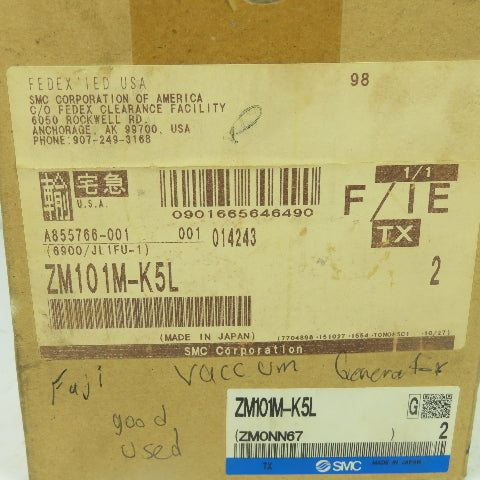 SMC ZM101M-K5L Vacuum Generator Ejector