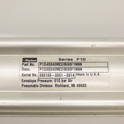Parker P1D4S040MCE0580F1NNN Double Acting Air Cylinder 40mm Bore 580mm Stroke