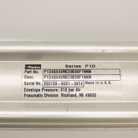 Parker P1D4S040MCE0580F1NNN Double Acting Air Cylinder 40mm Bore 580mm Stroke