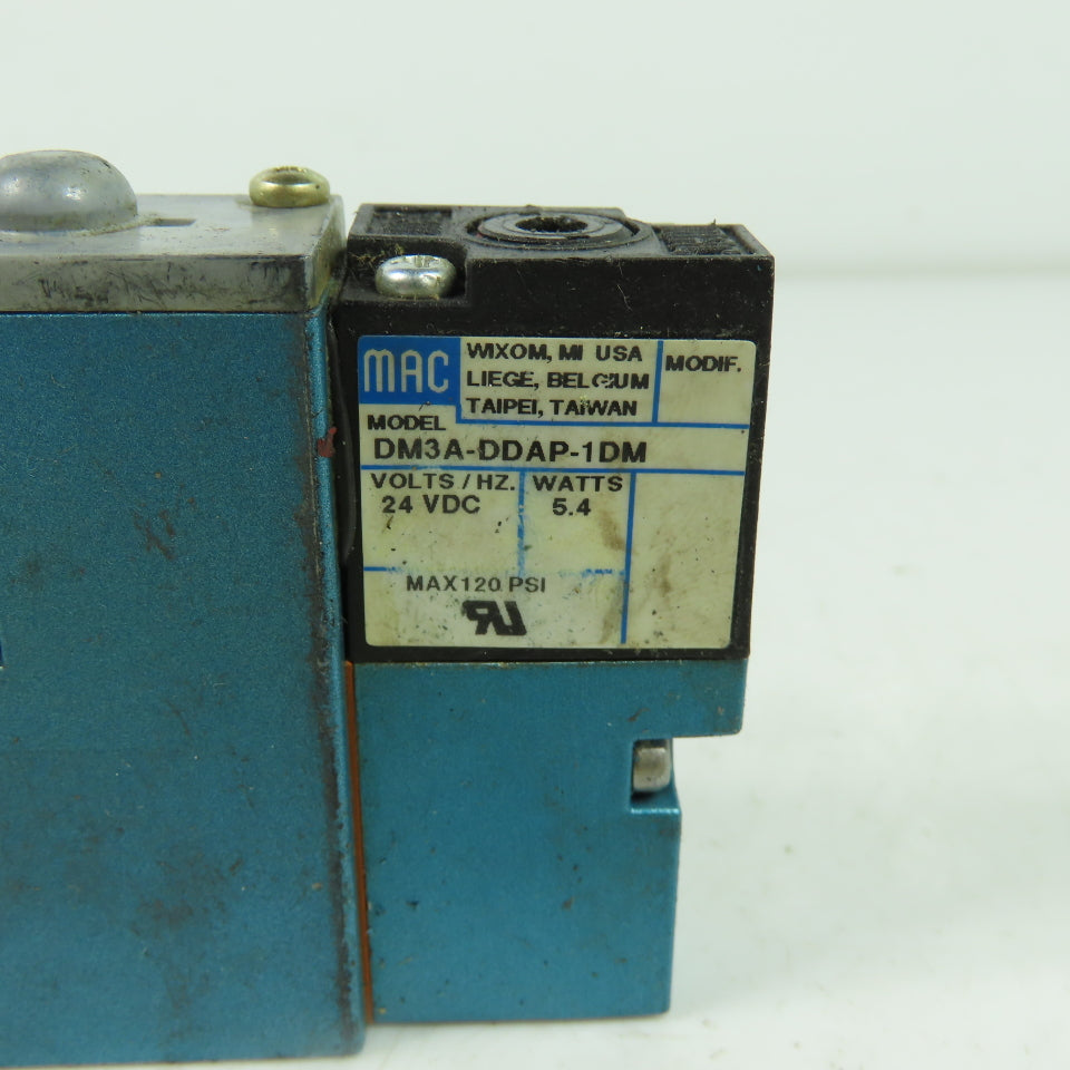 Mac 92B-BAB-BJ4-DM-DDAP-1DM Solenoid Valve 20 To 120PSI 24VDC