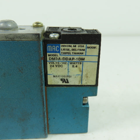Mac 92B-BAB-BJ4-DM-DDAP-1DM Solenoid Valve 20 To 120PSI 24VDC