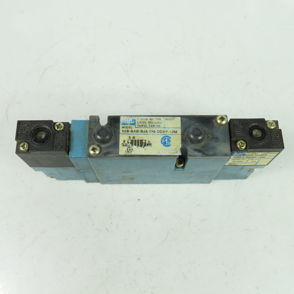 Mac 92B-BAB-BJA-DM-DDAP-1DM Solenoid Valve 20 To 120PSI 24VDC