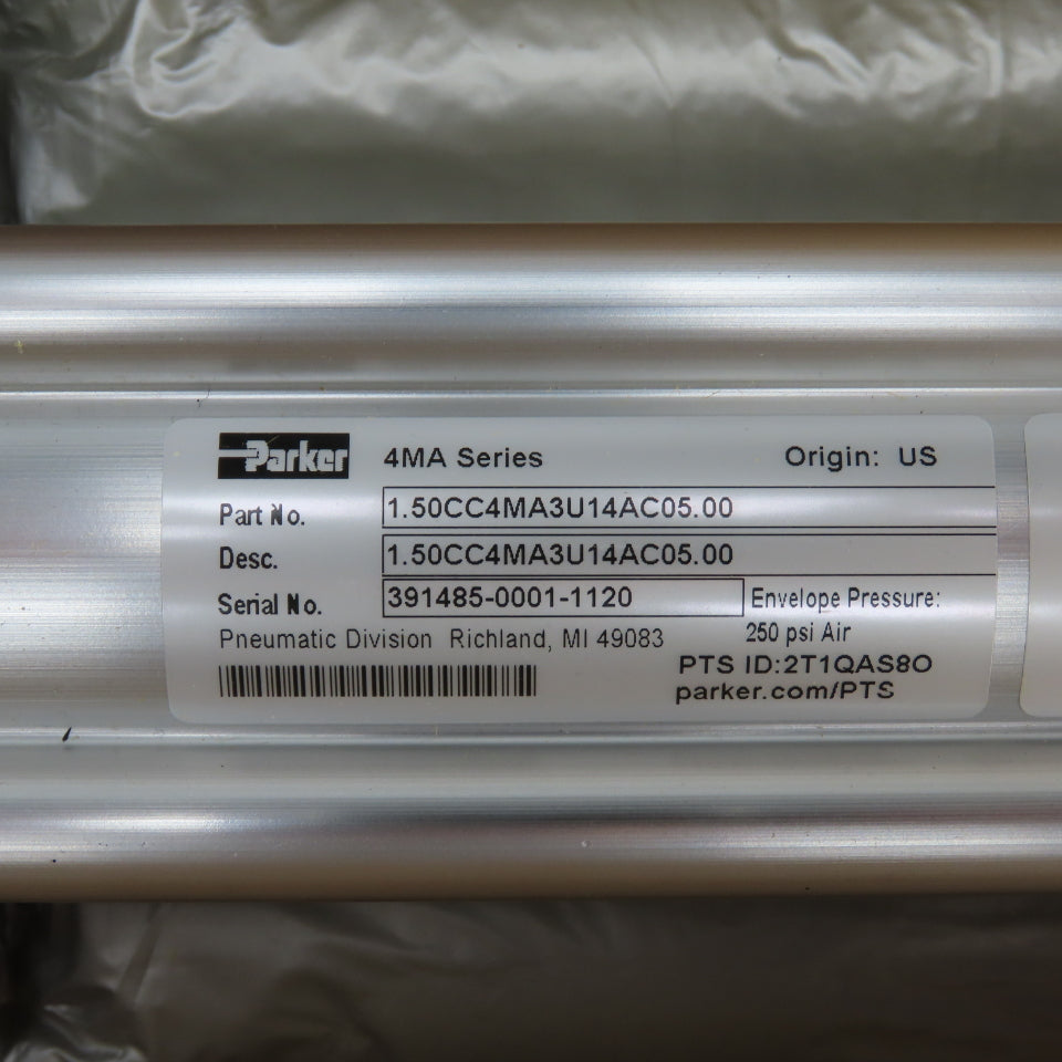Parker 1.50CC4MA3U14AC05.00 Double Acting Air Cylinder 1-1/2" Bore 5" Stroke NEW